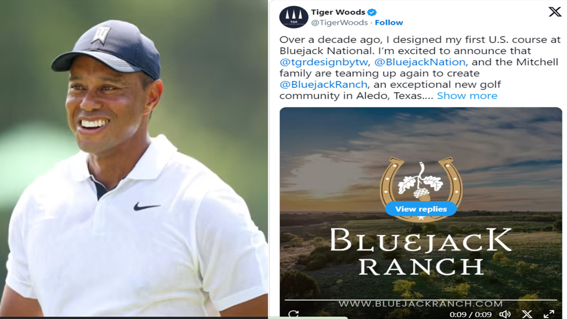 Tiger Woods announces his next golf course